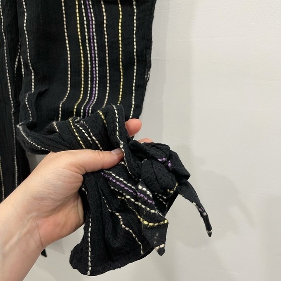 Michael Stars Stitch Stripe Side Tie Capri Pants S - Picture 5 of 9